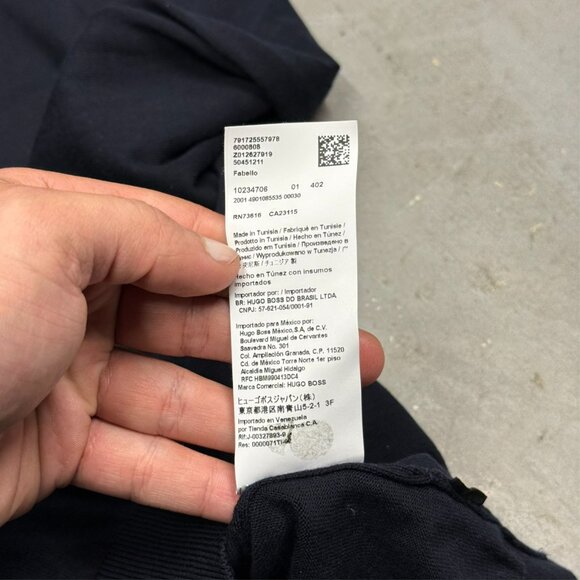 Hugo Boss Sweater Fabello Cotton Knit Lightweight Blue Crewneck XL - Picture 8 of 9